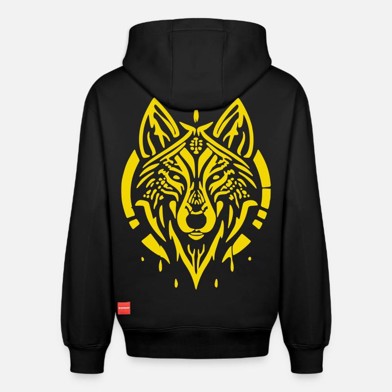 tete de loup - Sweat à capuche unisexe décontracté en coton biologique – de SPREAD - noir