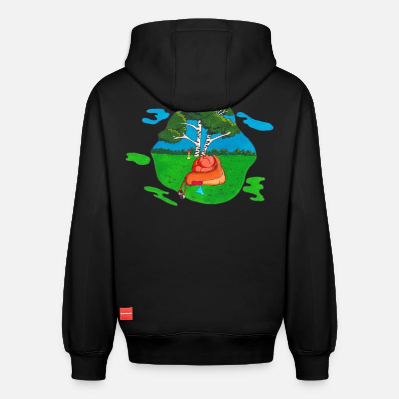 Champignon pour le dos - Sweat à capuche unisexe décontracté en coton biologique – de SPREAD - noir