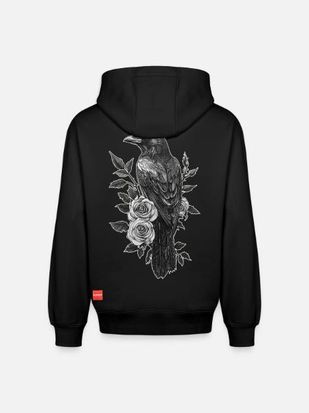 Raven - Relaxed Unisex Organic Hoodie – by SPREAD - black