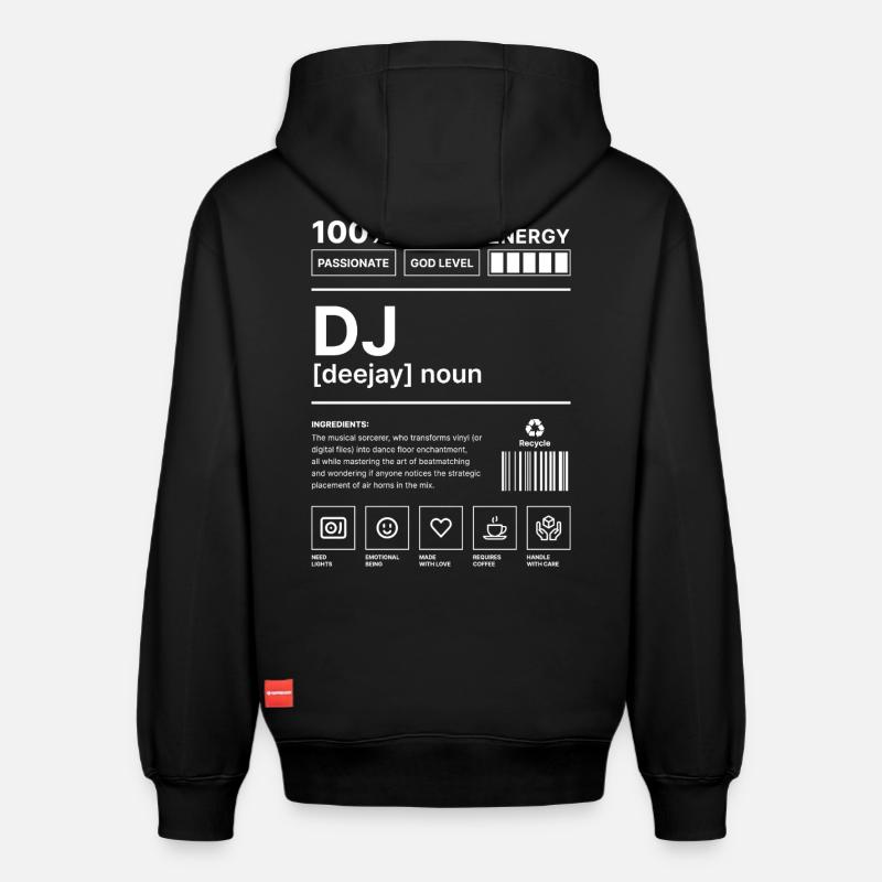 Ambiance DJ - Sweat à capuche unisexe décontracté en coton biologique – de SPREAD - noir