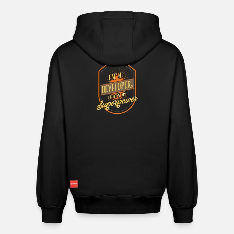 developer - Relaxed Unisex Organic Hoodie – by SPREAD - black