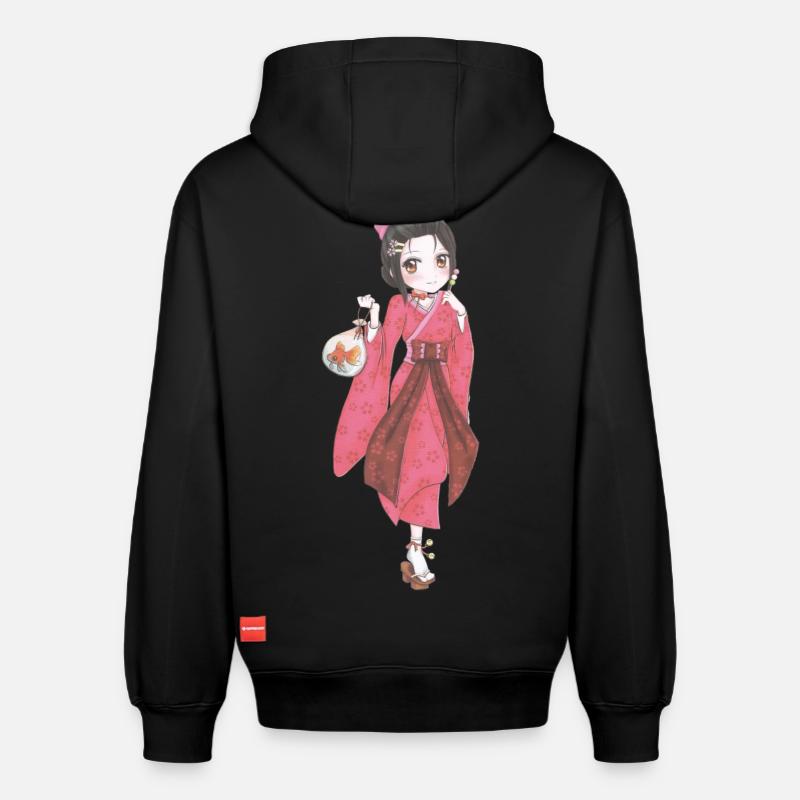 Mangas - Sweat à capuche unisexe décontracté en coton biologique – de SPREAD - noir