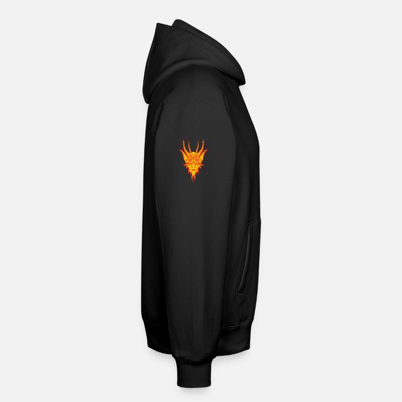 Démon du feu - Sweat à capuche unisexe décontracté en coton biologique – de SPREAD - noir