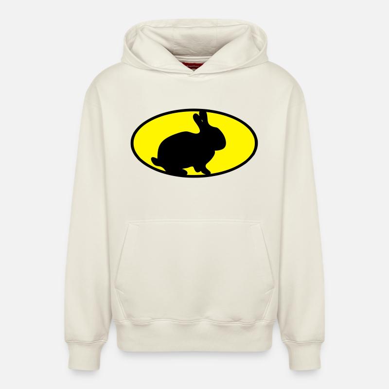 Logo lapin - Sweat à capuche unisexe décontracté en coton biologique – de SPREAD - blanc cassé