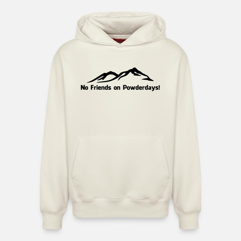 Amis de no sur Powderdays - Sweat à capuche unisexe décontracté en coton biologique – de SPREAD - blanc cassé