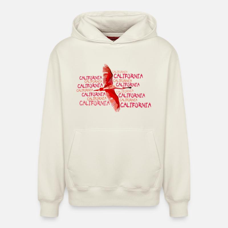 california - Sweat à capuche unisexe décontracté en coton biologique – de SPREAD - blanc cassé