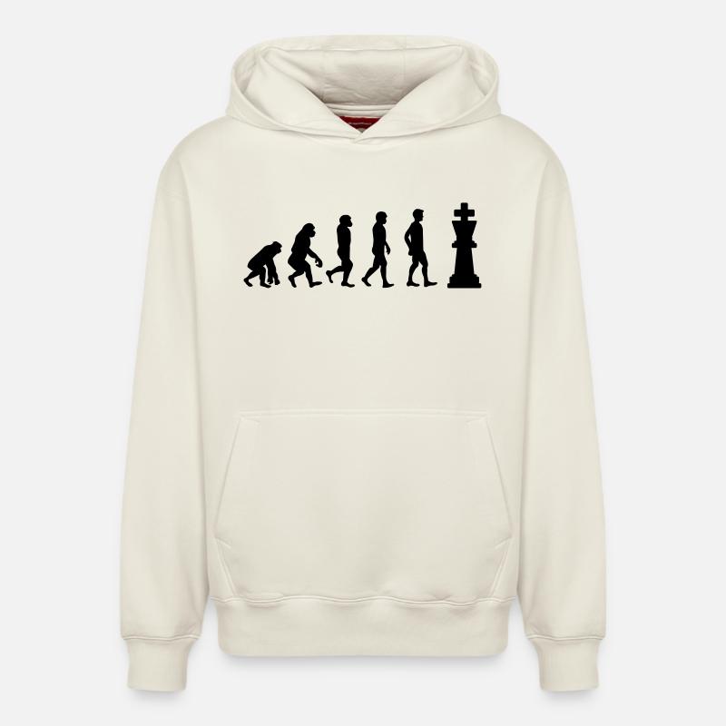 Schach Evolution - Relaxed Unisex Organic Hoodie – von SPREAD - Naturweiß