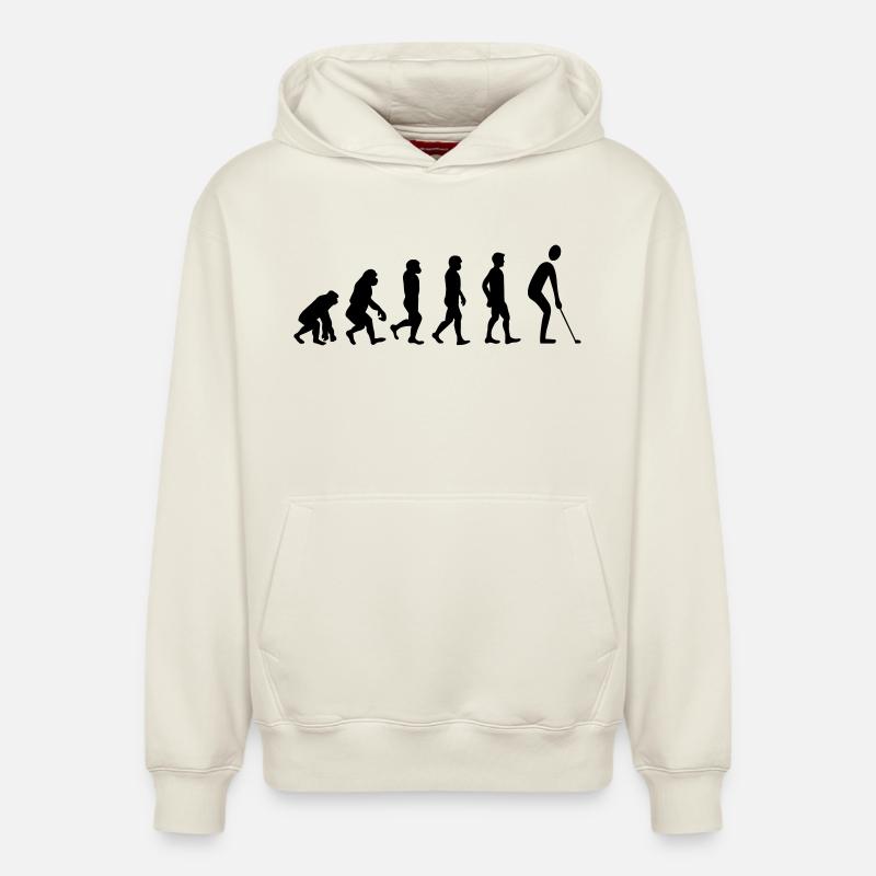 Evolution Golf - Relaxed Unisex Organic Hoodie – by SPREAD - off white