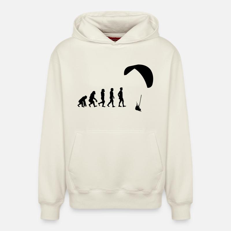 Planeur de l’évolution - Sweat à capuche unisexe décontracté en coton biologique – de SPREAD - blanc cassé