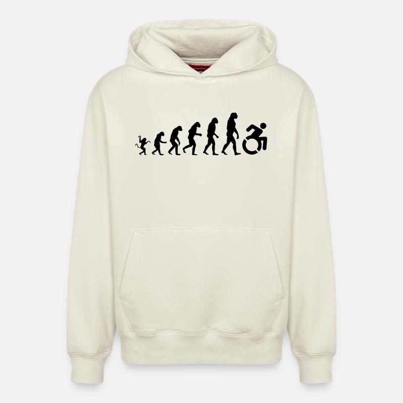 Évolution des fauteuils roulants * - Sweat à capuche unisexe décontracté en coton biologique – de SPREAD - blanc cassé