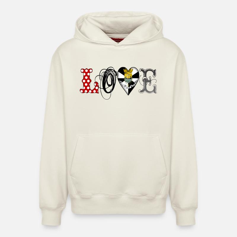 amour lisboa noir - Sweat à capuche unisexe décontracté en coton biologique – de SPREAD - blanc cassé