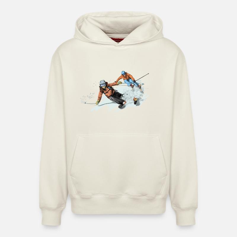 Freeriding - Sweat à capuche unisexe décontracté en coton biologique – de SPREAD - blanc cassé