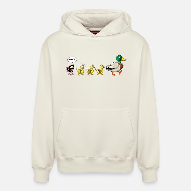 Le vilain petit canard - Sweat à capuche unisexe décontracté en coton biologique – de SPREAD - blanc cassé