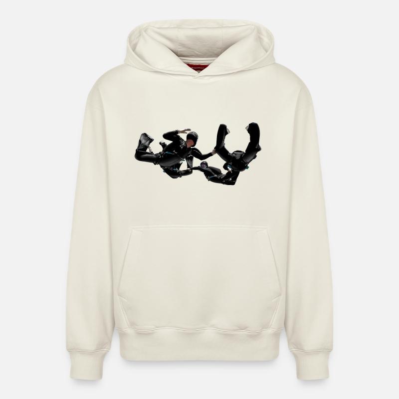 Skydivers - Sweat à capuche unisexe décontracté en coton biologique – de SPREAD - blanc cassé