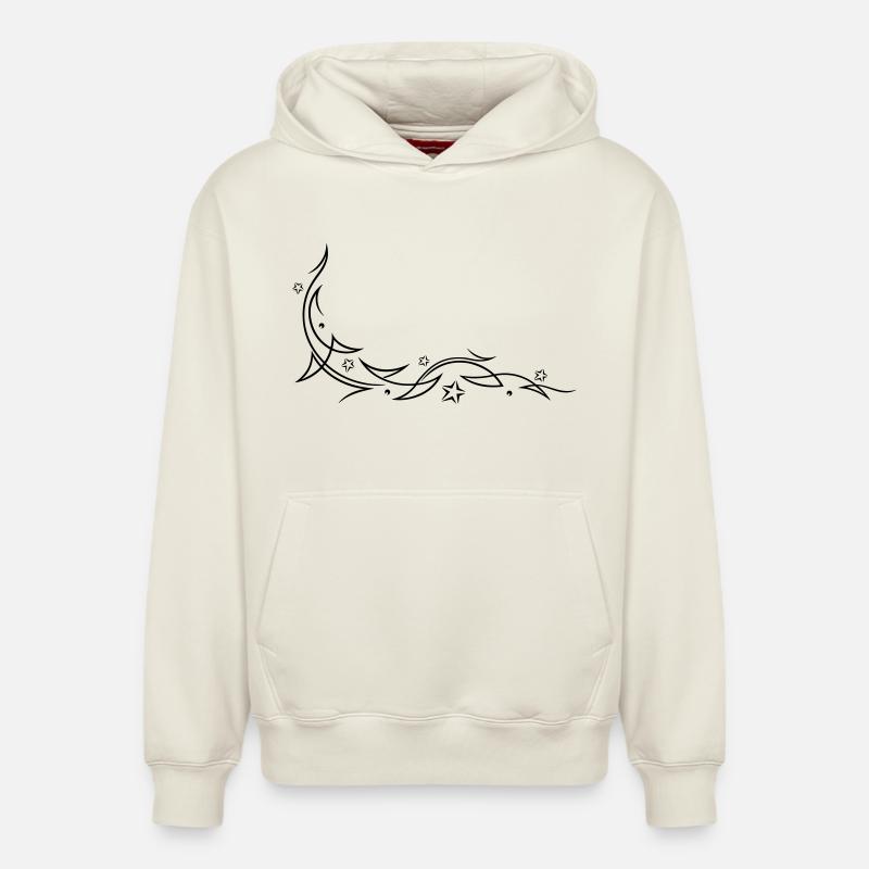 Tribal avec des étoiles - Sweat à capuche unisexe décontracté en coton biologique – de SPREAD - blanc cassé