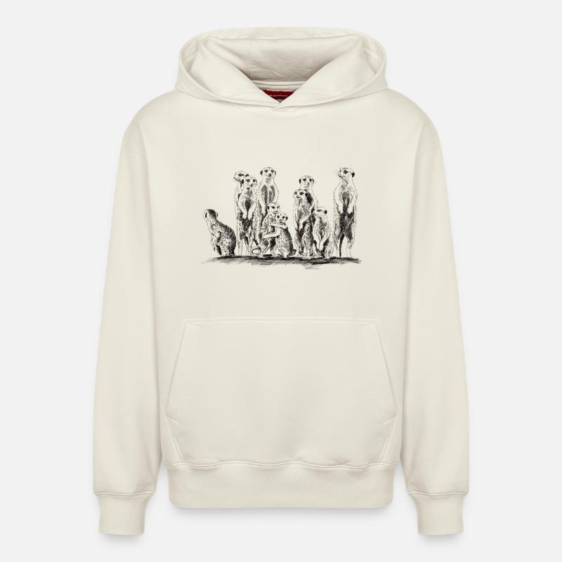 Meerkats - Sweat à capuche unisexe décontracté en coton biologique – de SPREAD - blanc cassé