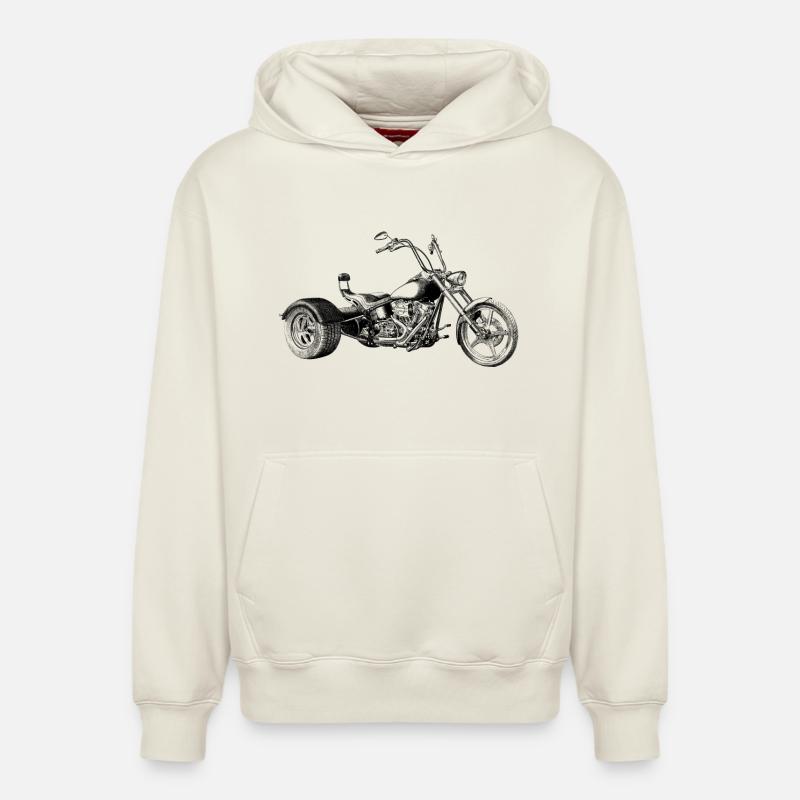 trike - Sweat à capuche unisexe décontracté en coton biologique – de SPREAD - blanc cassé