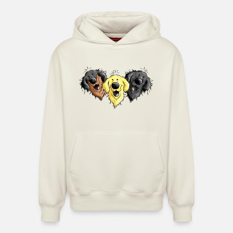 Hovawart Chiens - Sweat à capuche unisexe décontracté en coton biologique – de SPREAD - blanc cassé