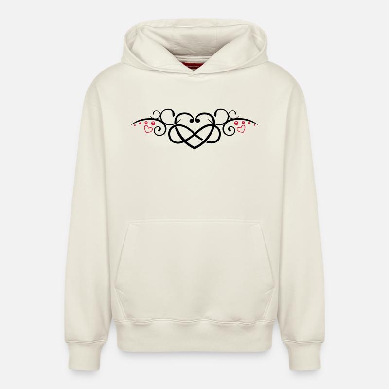 Herz mit Unendlichkeitschleife, infinity - Relaxed Unisex Organic Hoodie – von SPREAD - Naturweiß