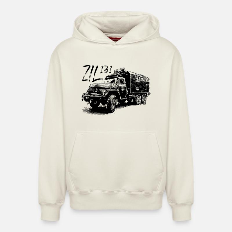 ZIL 131 - Sweat à capuche unisexe décontracté en coton biologique – de SPREAD - blanc cassé