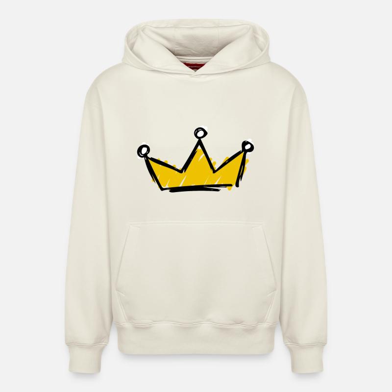 couronne - Sweat à capuche unisexe décontracté en coton biologique – de SPREAD - blanc cassé