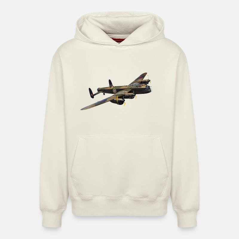 Avro Lancaster - Sweat à capuche unisexe décontracté en coton biologique – de SPREAD - blanc cassé