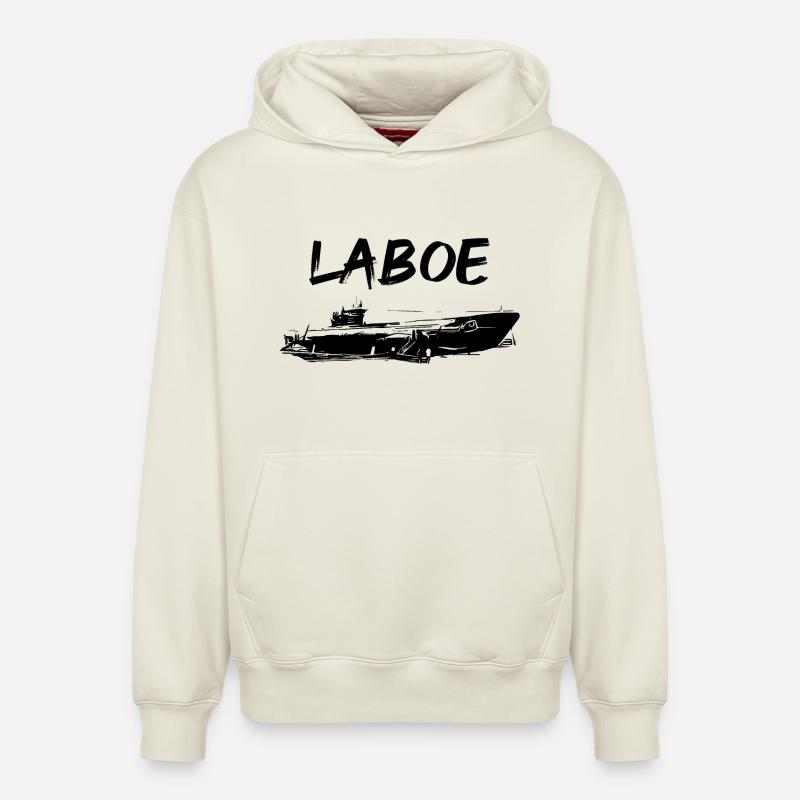 Laboe sous-marin - Sweat à capuche unisexe décontracté en coton biologique – de SPREAD - blanc cassé
