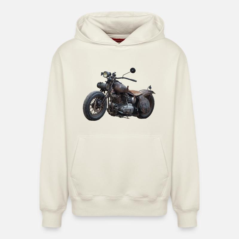 La moto - Sweat à capuche unisexe décontracté en coton biologique – de SPREAD - blanc cassé