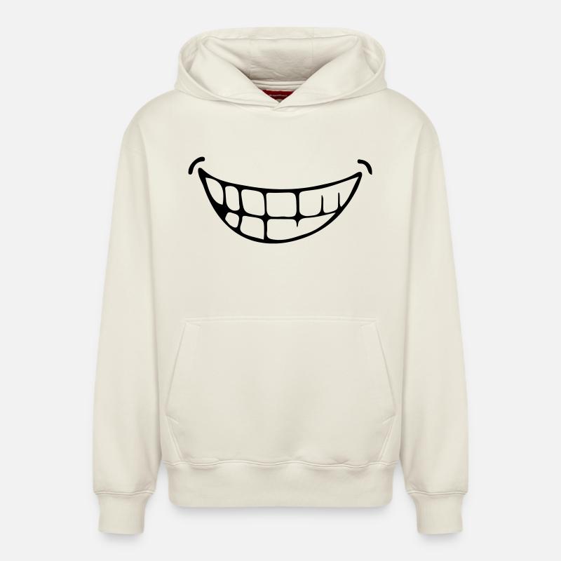 sourire - Sweat à capuche unisexe décontracté en coton biologique – de SPREAD - blanc cassé