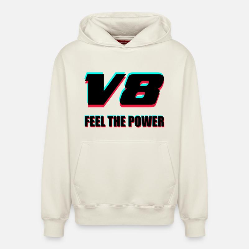 V8 - Sweat à capuche unisexe décontracté en coton biologique – de SPREAD - blanc cassé