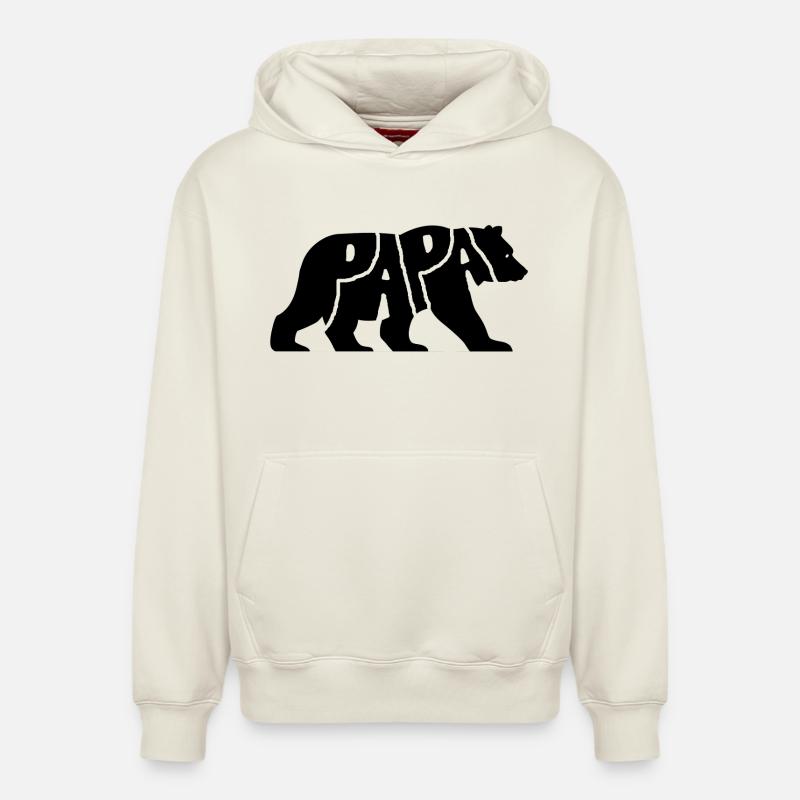 Ours Papa - Sweat à capuche unisexe décontracté en coton biologique – de SPREAD - blanc cassé