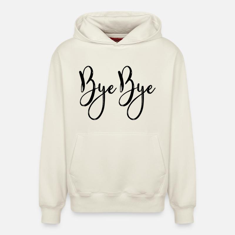 Bye bye - Sweat à capuche unisexe décontracté en coton biologique – de SPREAD - blanc cassé