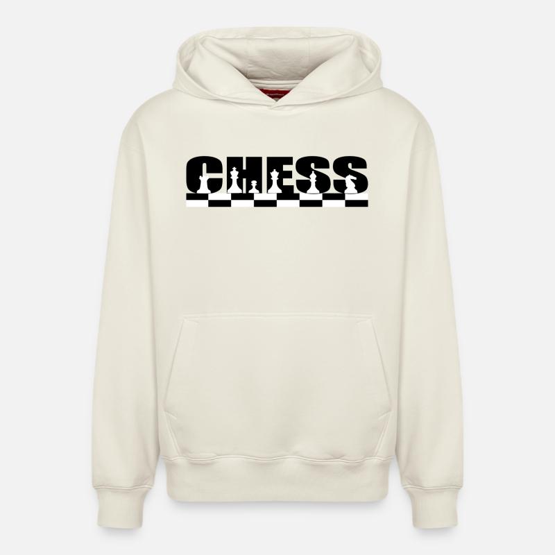 Chess - Sweat à capuche unisexe décontracté en coton biologique – de SPREAD - blanc cassé