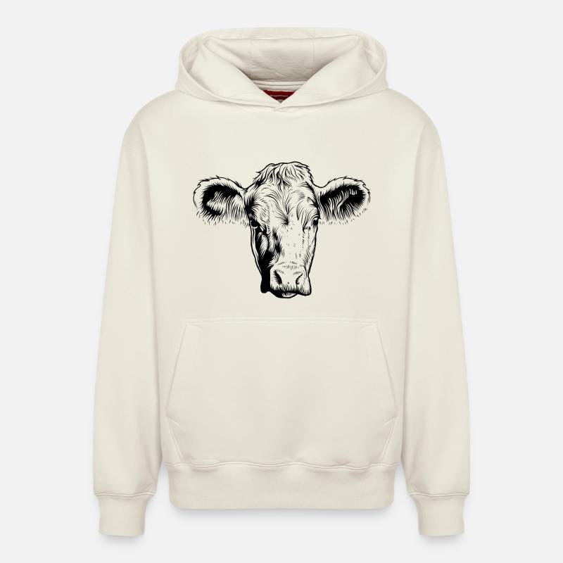 Vache Vaches - Sweat à capuche unisexe décontracté en coton biologique – de SPREAD - blanc cassé