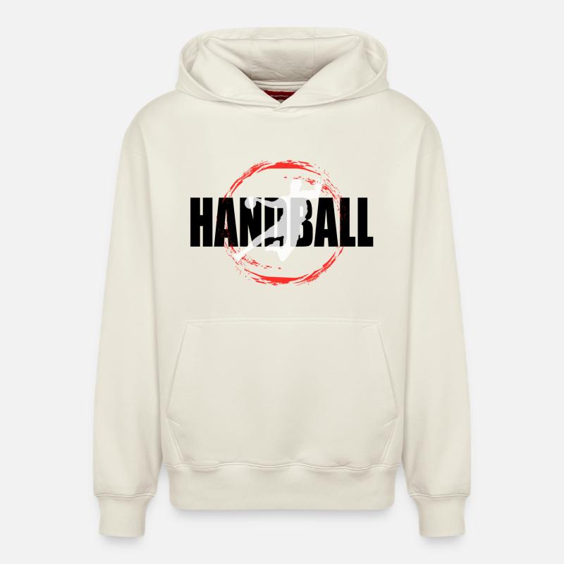 Handball - Sweat à capuche unisexe décontracté en coton biologique – de SPREAD - blanc cassé