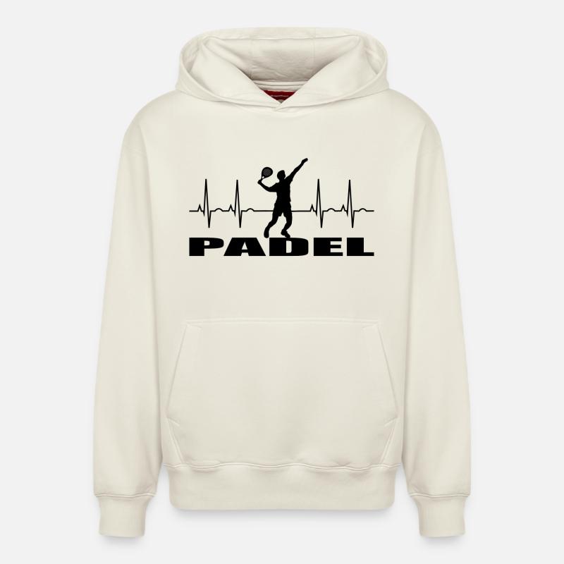 Padel - Sweat à capuche unisexe décontracté en coton biologique – de SPREAD - blanc cassé