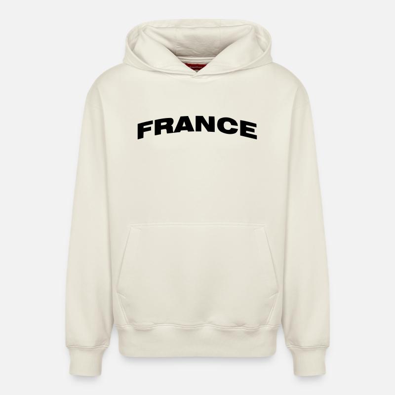 France - Sweat à capuche unisexe décontracté en coton biologique – de SPREAD - blanc cassé
