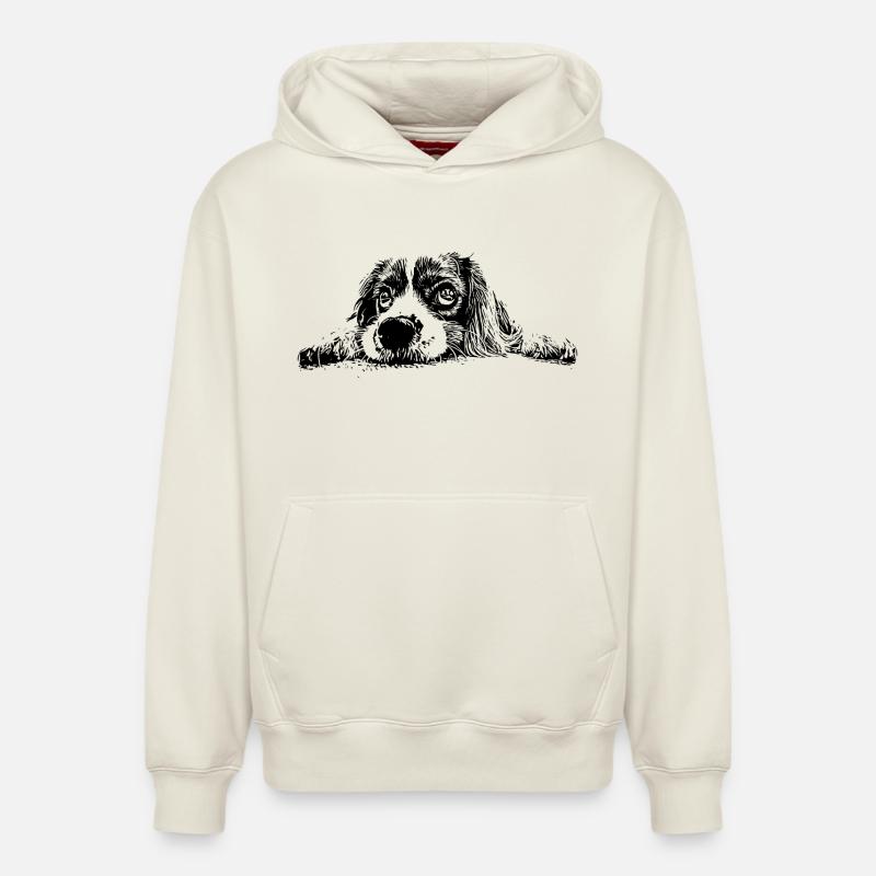 Cocker Spaniel - Sweat à capuche unisexe décontracté en coton biologique – de SPREAD - blanc cassé