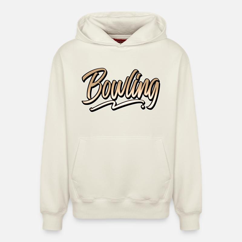 Bowling - Sweat à capuche unisexe décontracté en coton biologique – de SPREAD - blanc cassé