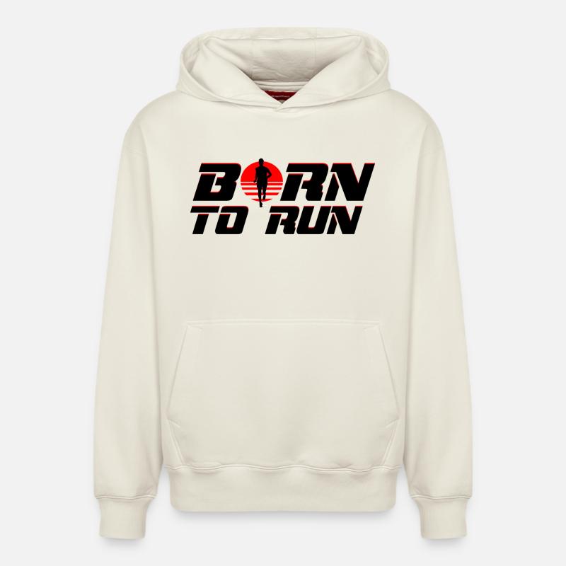 Coureur - Sweat à capuche unisexe décontracté en coton biologique – de SPREAD - blanc cassé