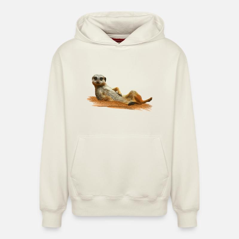 Suricate - Sweat à capuche unisexe décontracté en coton biologique – de SPREAD - blanc cassé