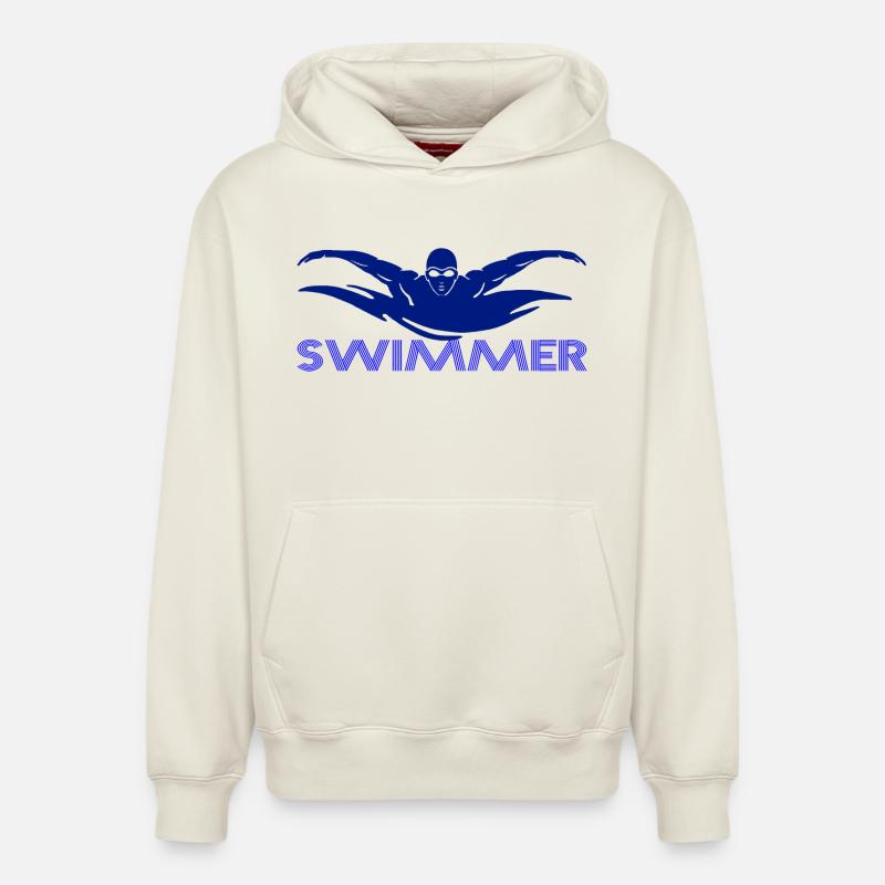 Nageur - Sweat à capuche unisexe décontracté en coton biologique – de SPREAD - blanc cassé