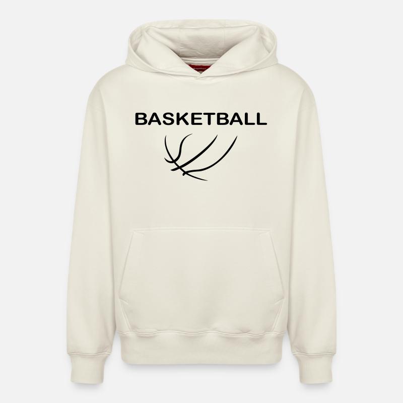Basket-ball - Sweat à capuche unisexe décontracté en coton biologique – de SPREAD - blanc cassé