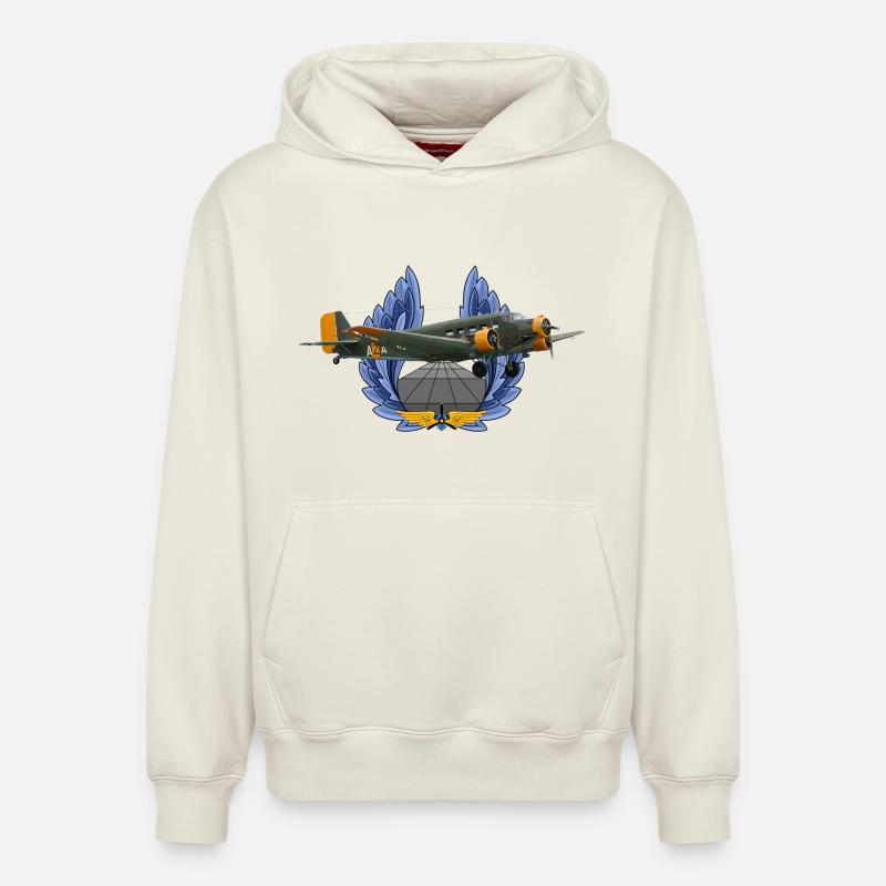 Ju-52 - Sweat à capuche unisexe décontracté en coton biologique – de SPREAD - blanc cassé