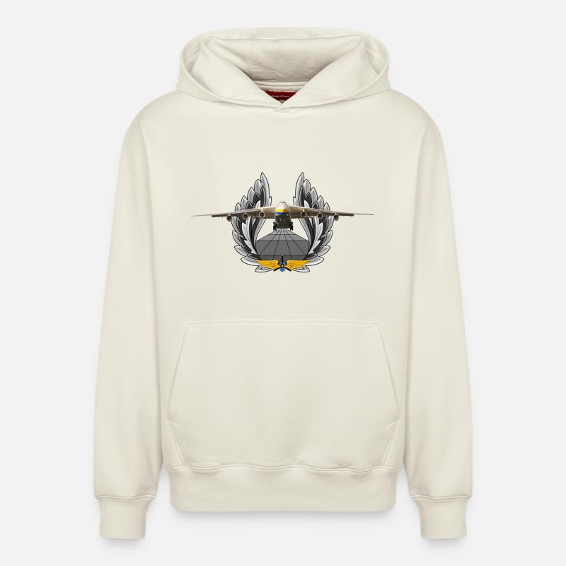 An-225 - Sweat à capuche unisexe décontracté en coton biologique – de SPREAD - blanc cassé