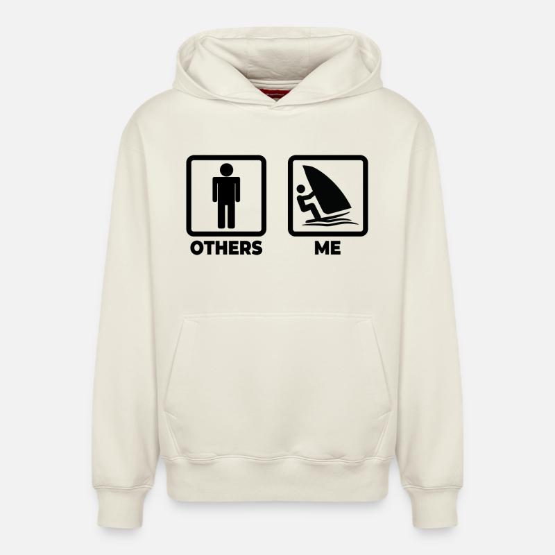 Windsurfer Zeitplan - Relaxed Unisex Organic Hoodie – von SPREAD - Naturweiß