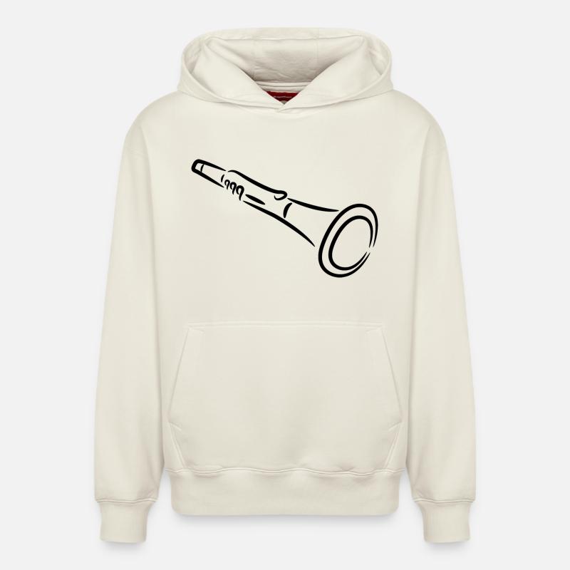 Clarinette - Sweat à capuche unisexe décontracté en coton biologique – de SPREAD - blanc cassé