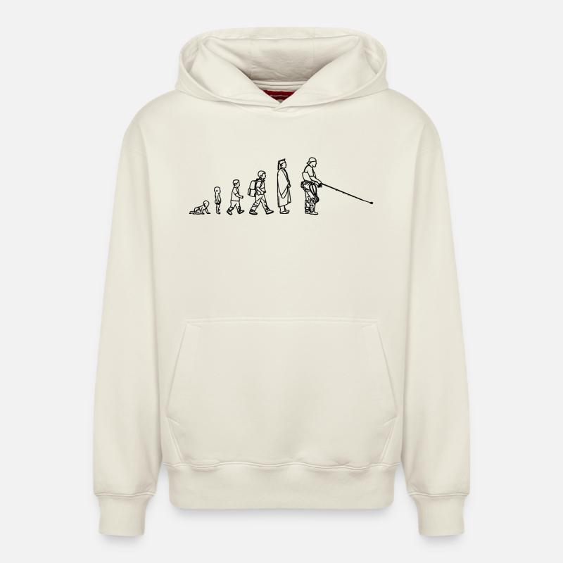 Fischer Evolution - Relaxed Unisex Organic Hoodie – von SPREAD - Naturweiß