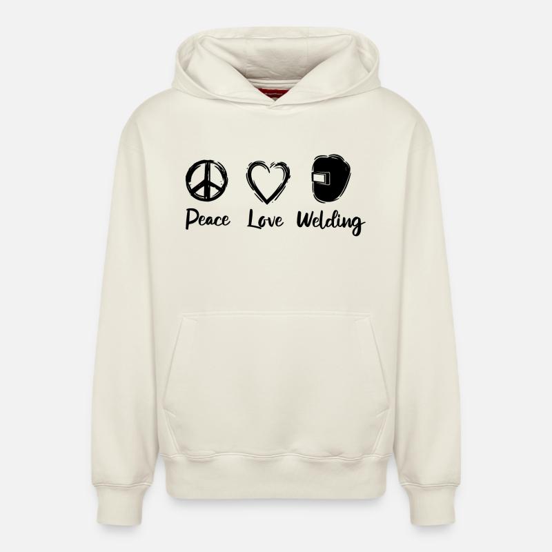 J’adore le soudage - Sweat à capuche unisexe décontracté en coton biologique – de SPREAD - blanc cassé