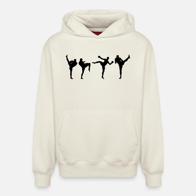 Kickboxeur - Sweat à capuche unisexe décontracté en coton biologique – de SPREAD - blanc cassé
